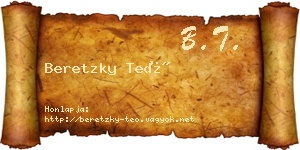 Beretzky Teó névjegykártya